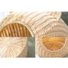 Solid Rattan Cat Bed Semi Enclosed Wicker Nest Cat Shape Washable Interactive Play House with Wicker Basket Toy for