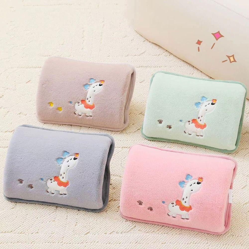 Flannelette Electric Hot Water Bottle Cartoon Pattern Hand Compress Heat Pack  for Home Office
