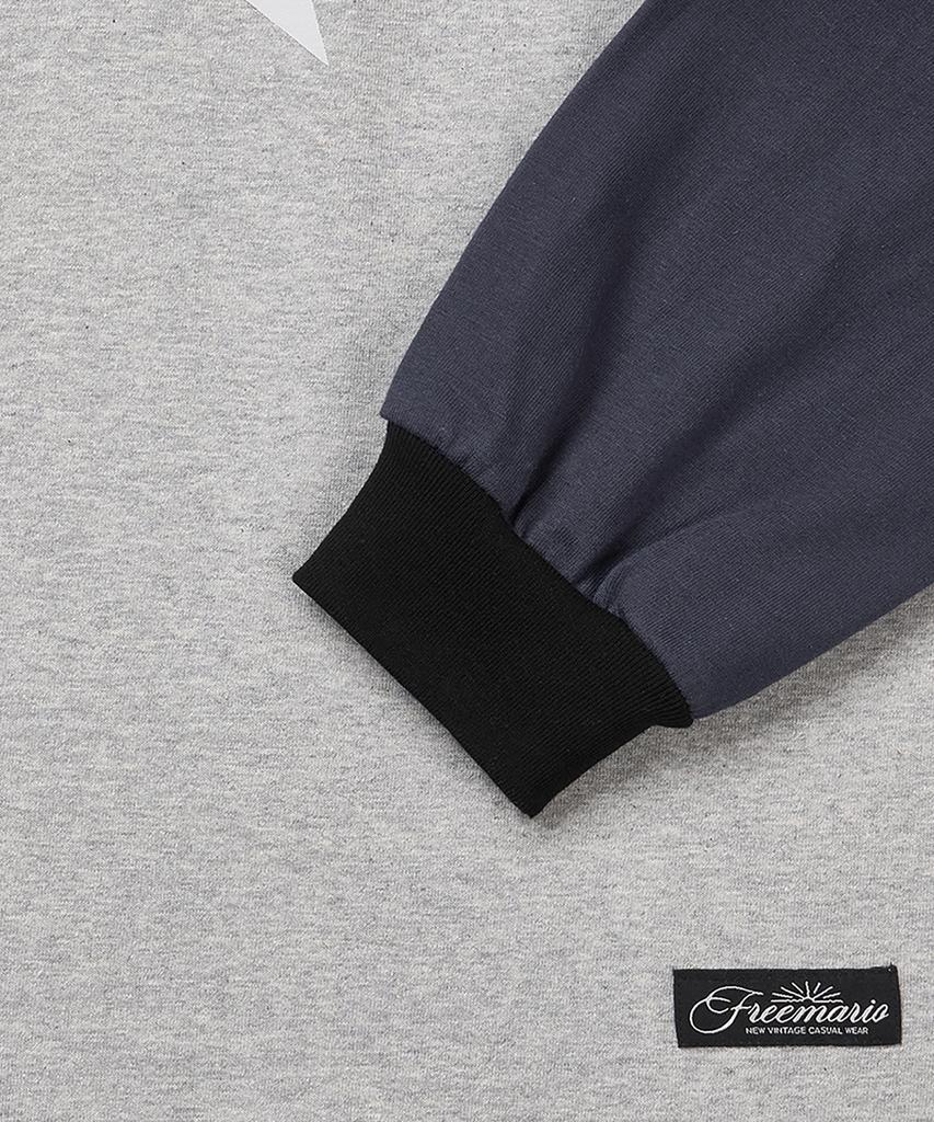 FREEMARIO 90S Vintage Star Raglan Long Sleeve [Charcoal]