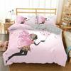 Cartoon Girly Butterfly Duvet Cover Lovely Pink Flower Fairy with Wings Romantic for Children Women Gifts for Bedroom Decoration