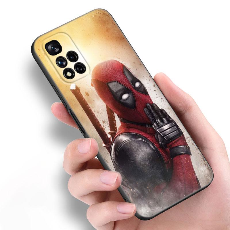 Cool Deadpool Black Silicone Phone Case For Xiaomi POCO X3 X4 NFC F5 M3 M4 M6 X5 X6 Pro F3 F4 GT 5G C55 C65 M5