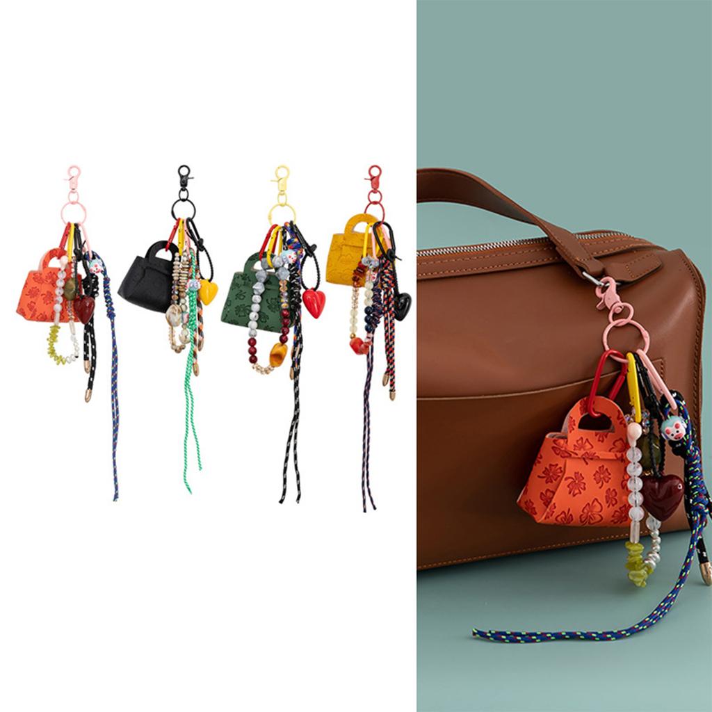 Stylish PU Leather Coin Purse Keychain with Handwoven Lanyard Handmade Keyring Bag Accessories for Urban Men and Women