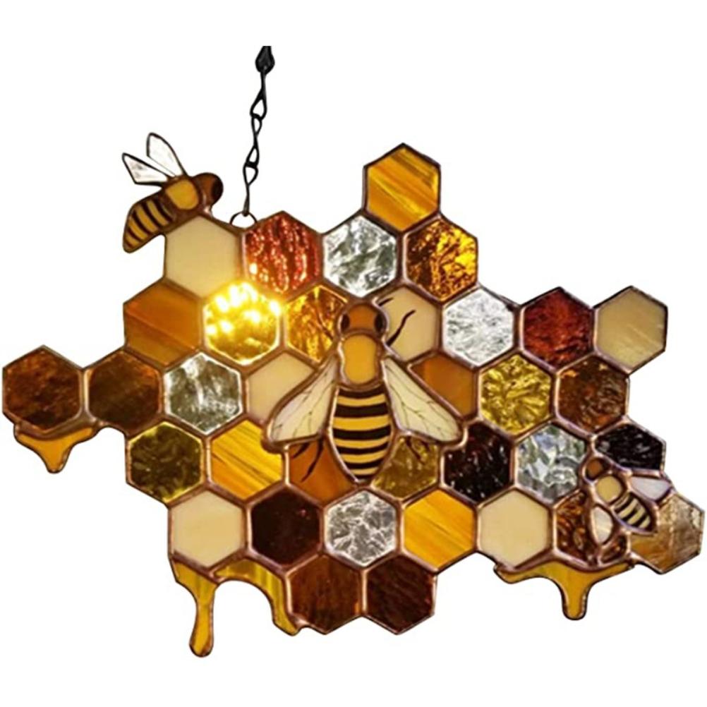 

Honeycomb pendant, garden decoration pendant, bee decoration pendant шоколадний