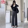 LANGSHA Women's High-Waist Loose Wide-Leg Drapey Pants