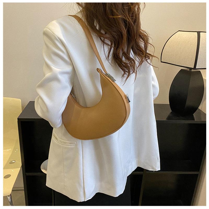 Women's Faux Leather Crescent Bag New Lightweight Shoulder Crossbody Purse Soft Texture Hobo Bag