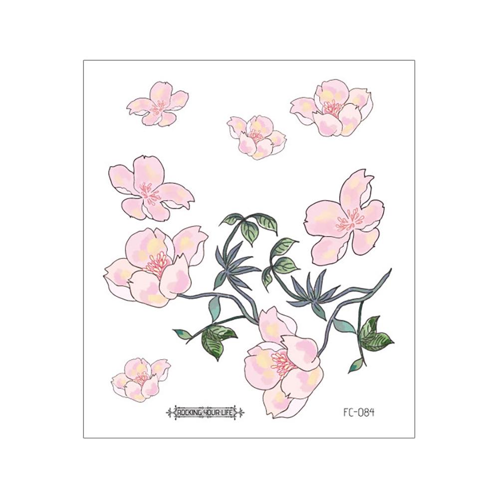 Waterproof Cherry Blossom Tattoo Sticker - Elegant Small Fresh Flower Design for Arm or Collarbone