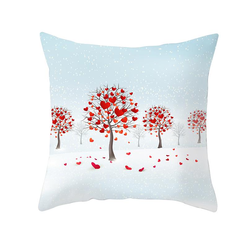 Valentine's Day Love Tree Series Peach Skin Pillowcase Valentine's Day Sofa Pillowcase Home Fabric