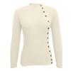 Women's Casual Solid Color Slim Button Knit Sweater Long Sleeved Base Sweater Sweater