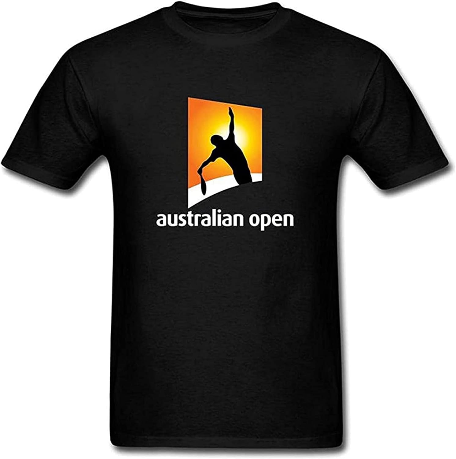 Men s 2016 Australian Open Four Grand Slam Tennis Tournament Logo T-Shirt Short Sleeve Size Large Black XS чёрный
