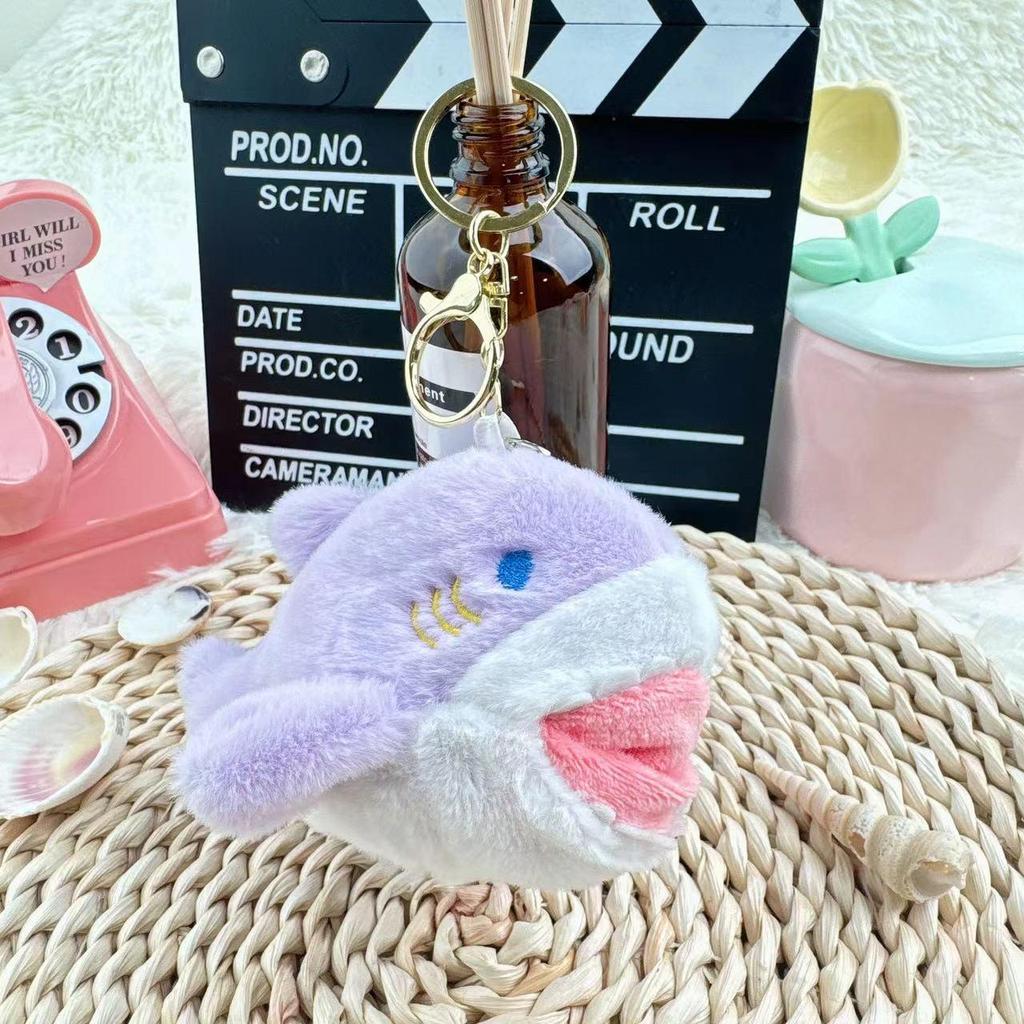 Cute Plush Shark Keychain: Biting Hand Stuffed Animal Charm