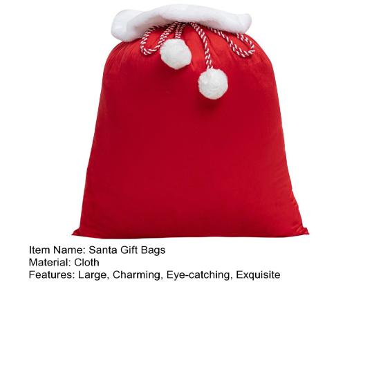Christmas Velvet Santa Claus Bag 12 X 16/20 X 28