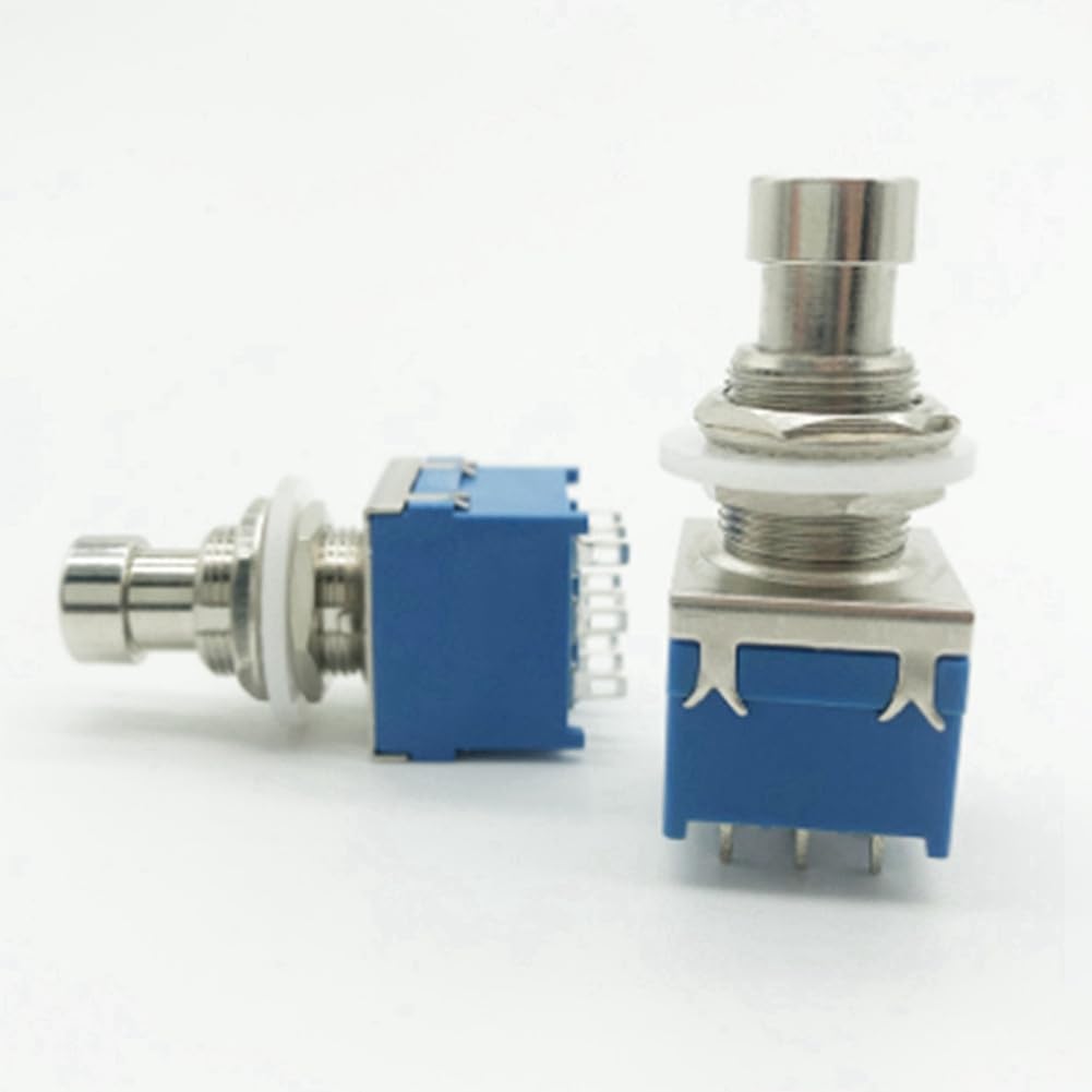 Buerjia 10pcs Guitar Effect Pedal Foot Switch 3PDT Stomp Pedal Switch 9 Pin Lock Push Button Foot Switch