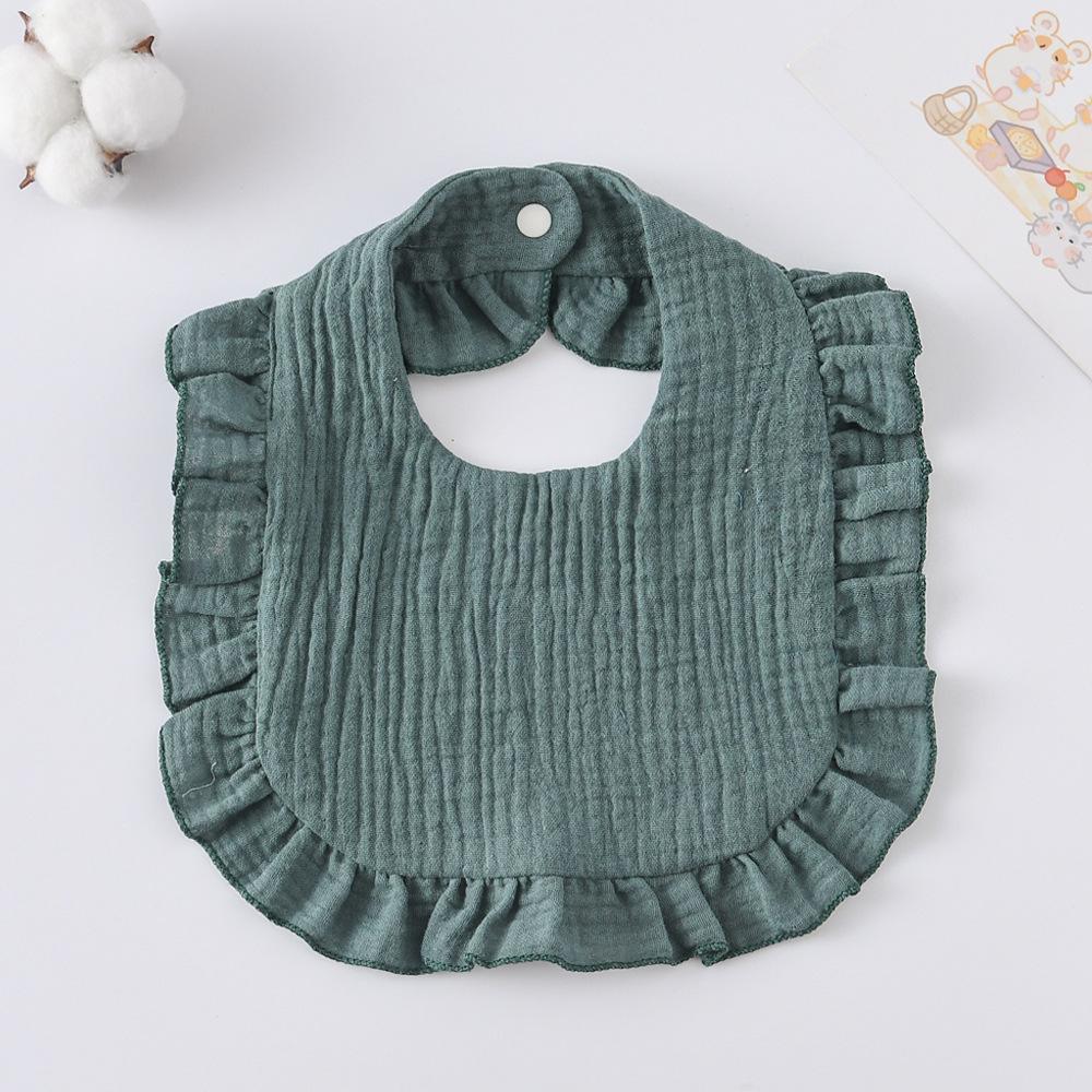 Ruffle Baby Drool Bibs: Pure Cotton Printed Lace Bibs