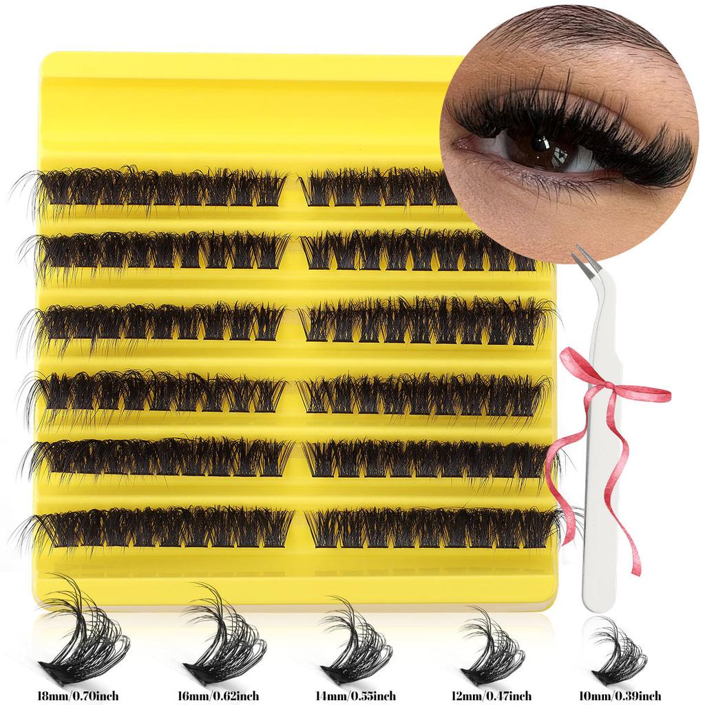 D Song Single Cluster False Eyelash Extension Set, Japanese And Korean Diy Segmented Natural Thick Hair Portable