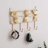 Golden Metal Coat Hooks Iron Art Coat Hanger Multipurpose Key Holder  Living Room
