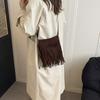 Niche Design Bag Women's Autumn  New Fashion Matte Shoulder Messenger Bag Texture Fringed Tide Bucket Bag