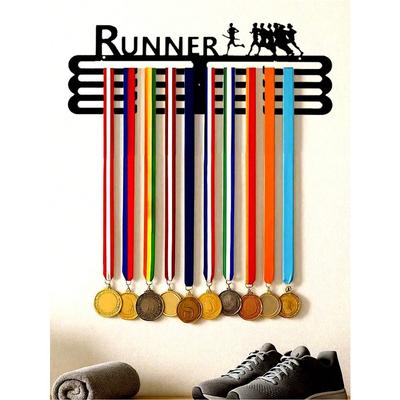 Black Metal Wall Shelf for Sports Memorabilia, Rustproof Storage for Living Room Bedroom
