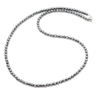 Terahertz Stone Mirror Easy To Magnetic Length 40cm [GOLD STONE] Necklace, Cut, 4mm, Lightweight, Sparkling, Wear, Closure, Approx.