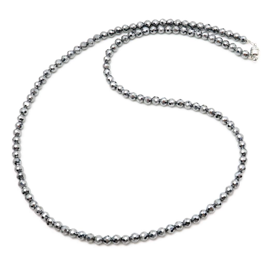 

Terahertz mineral mirror easy to magnetic length 40cm [GOLD STONE] necklace, cut, 4mm, light, lightweight, sparkling, wear, type, approx.