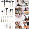 Silicone Cooking Utensils, Kitchen Utensils, -Free Spatula Set With Heat-Resistant Wooden Handles, Suitable For Non-Stick Pans
