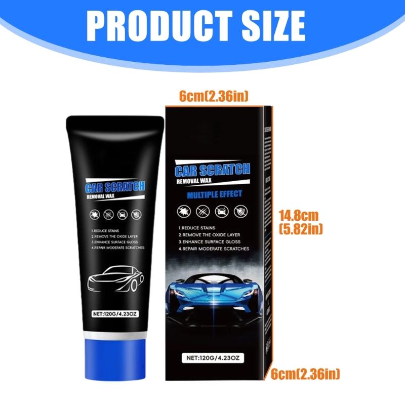 120G/4.23oz Car Surfaces Paint Restorer with Wipe and Sponge Car Scratch Repair Wax Paint Scratch Repairing Polishing Wax