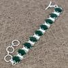 Green Onyx Gemstone Handmade 925 Sterling Silver Bracelet 7-8" KKG-134