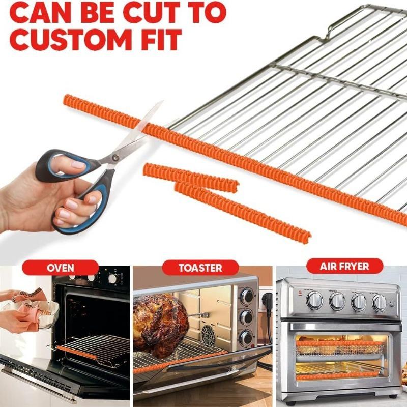 Heat-resistant Silicone Oven Rack Cover, Kitchen Anti Slip Protective Barrier To Prevent Burns and Protect The Grill