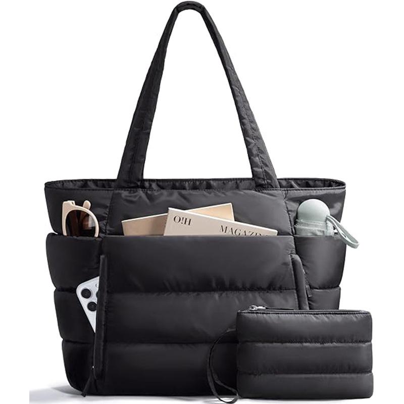 Large-capacity Tote Bag Quilted Multi-layer Shoulder Bag Lightweight Fluffy and Portable Handbag