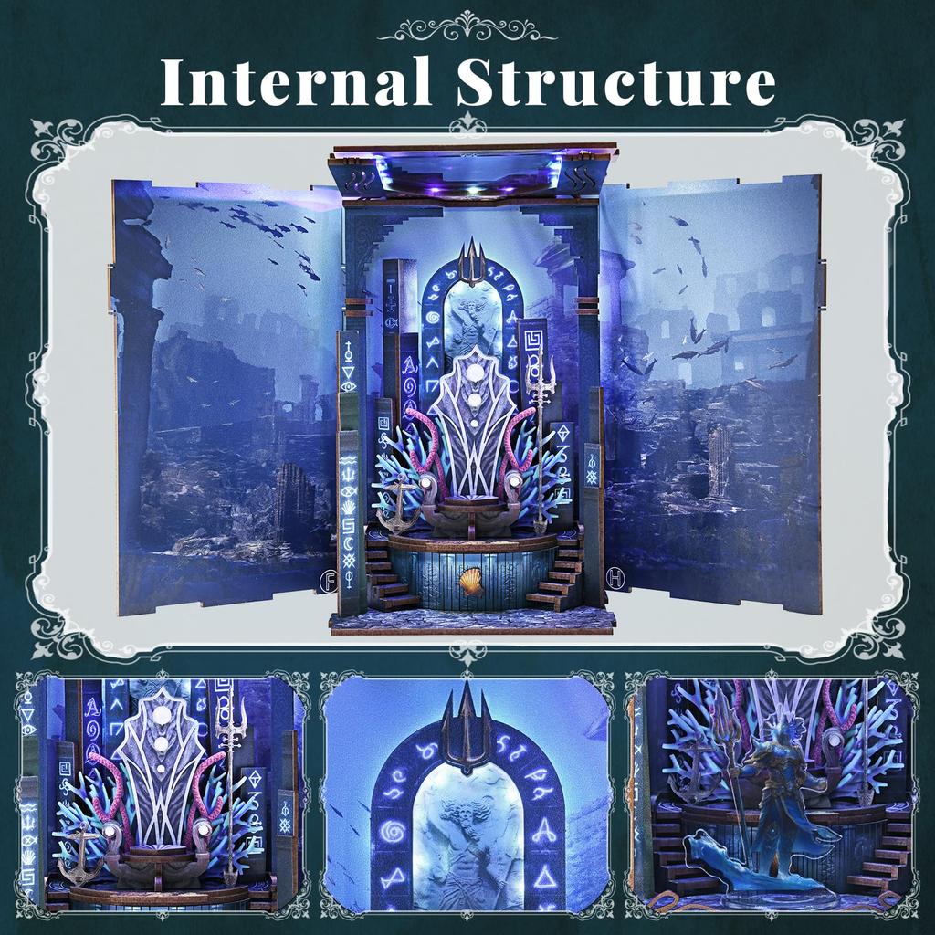 MiniCity DIY BookNook Kit Dollhouse Kit Miniature House Kit BookNook Suitable for and Birthday Collectible with LED Lights - - - - Beginners,