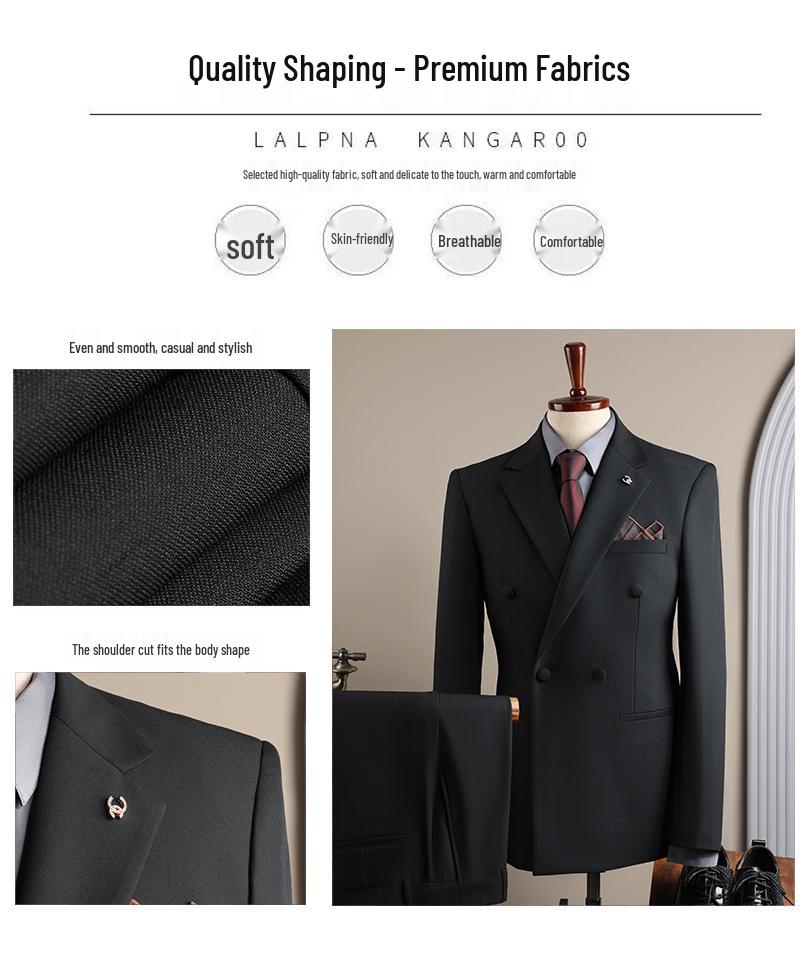 Coffee Color Men's Formal Suit Set for Weddings and Business - Groom and Best Man Fit