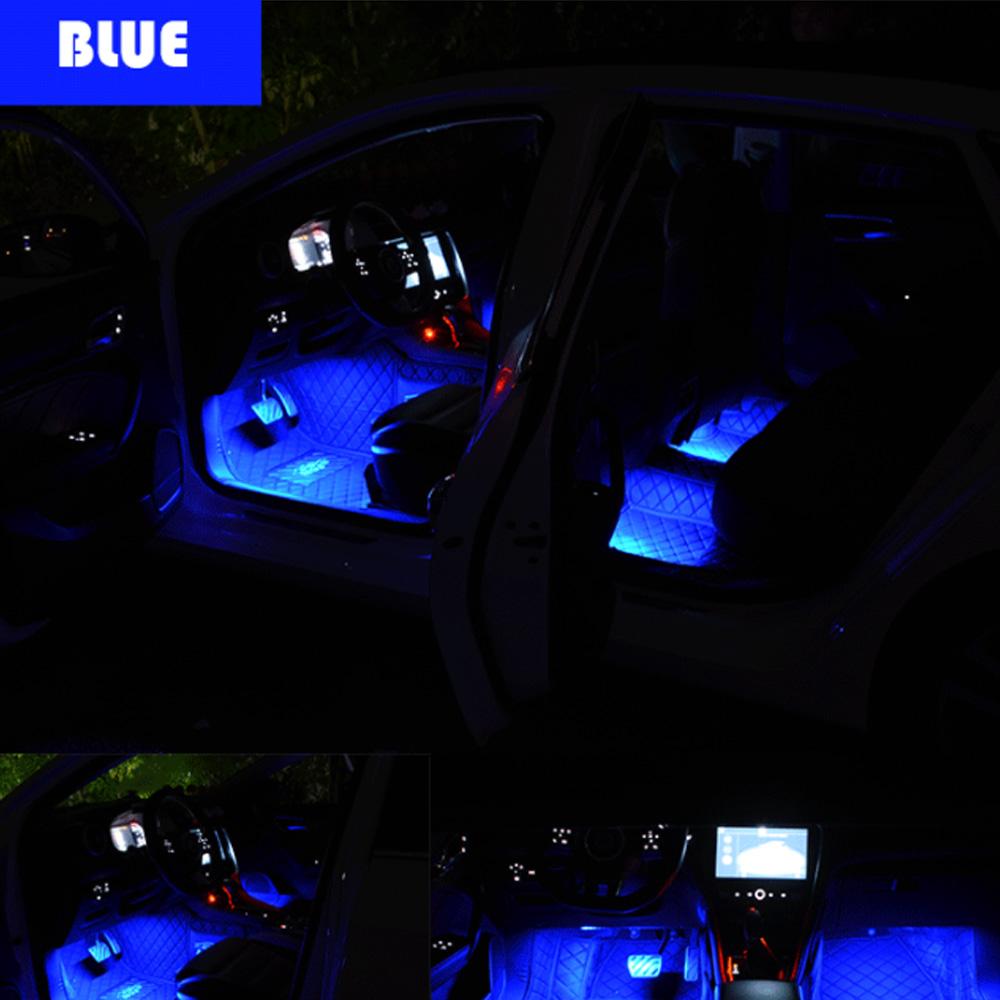 24/48 LED Car Interior Ambient Foot Light with USB Auto Atmosphere Decorative Lamps Foot Strip Light Kit Car Accessories