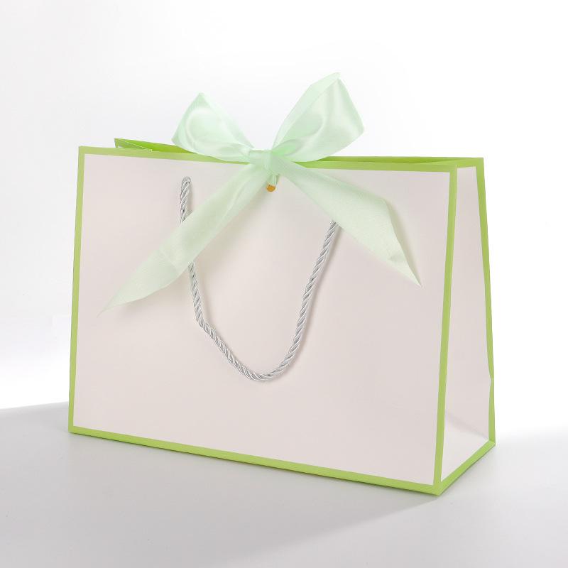 Handbag with Bow Ribbon - Gift, Shopping, and Makeup Paper Bag