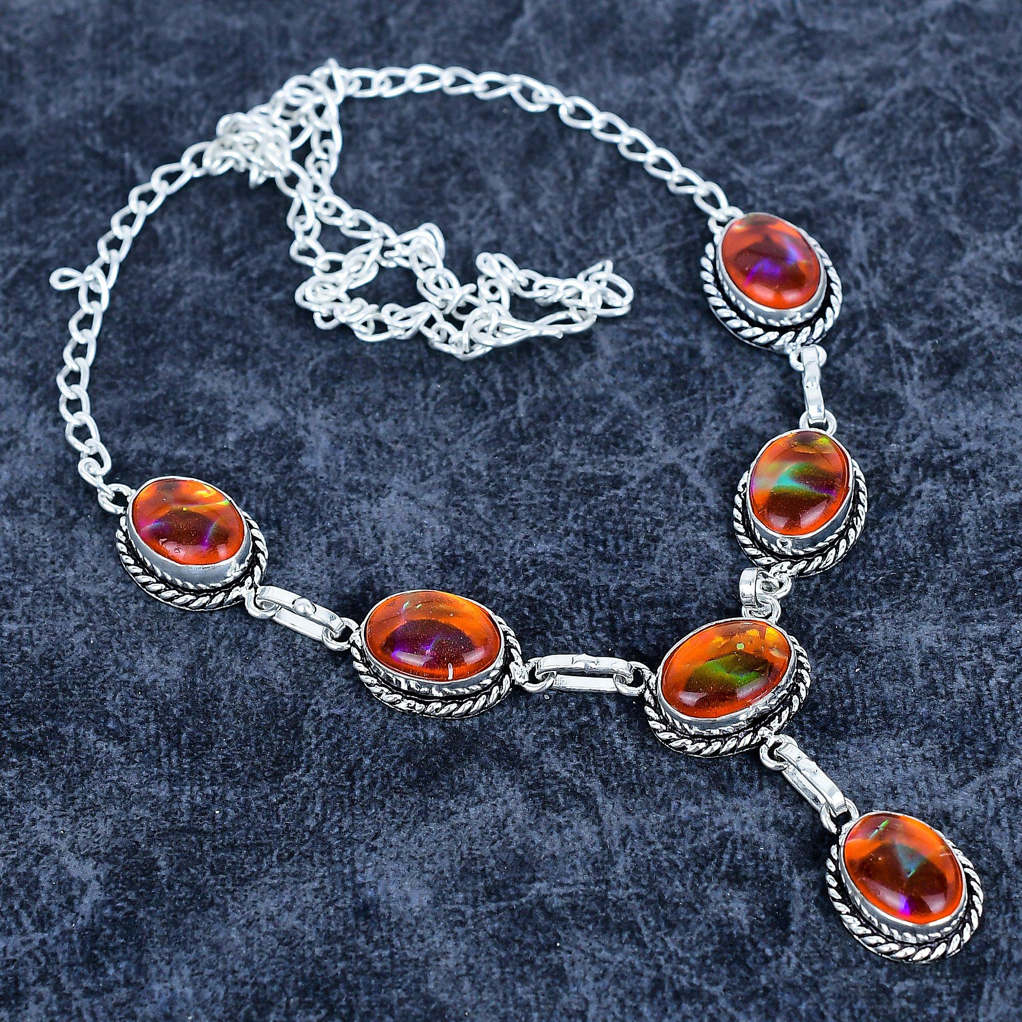 

Bi-Color Tourmaline Gemstone 925 Sterling Silver Jewelry Necklace 18 M-3179