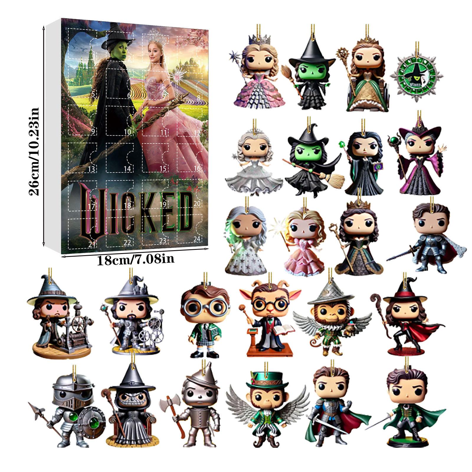 

2D Flat Acrylic Hanging Calendar Box Advent Calendar Box Holiday Hanging Decoration One Size