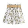 Summer Women's European/American Style Embroidery Print Top & Casual Shorts Set