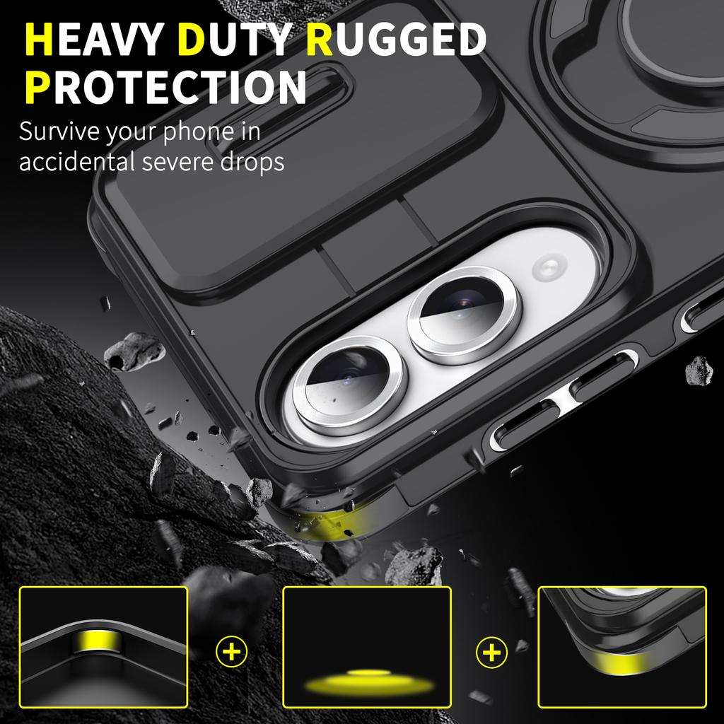 Magnetic Ring Stand Case For Samsung Galaxy S25 Edge S24 Ultra S23 S22 S21 Note 20Ultra Slide Camera Lens Protection Back Cover