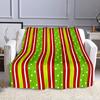 Red and Green Striped Pattern Blanket Patterned Flannel Blanket Perfect for the Bedroom Living Room, Sofa, or a Little Nap