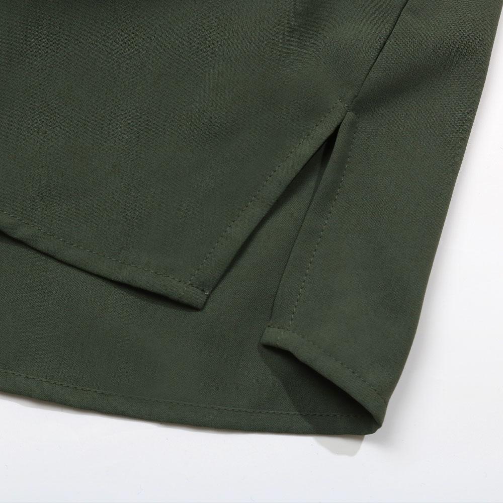 Ženy Jeseň Zima Dlhé Rukávy Soild Elegantné Šifónové Šaty v Áčkovej línii Stredná dĺžka s vysokým pásom