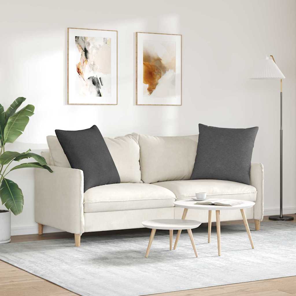 Sofa Cushions 2 Pieces Dark Grey 60 x 60 cm Corduroy Fabric
