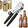 Commercial Can Opener Stainless Steel Handheld Can Opener Easy Opening Bottle Opener Rust-Proof Washable