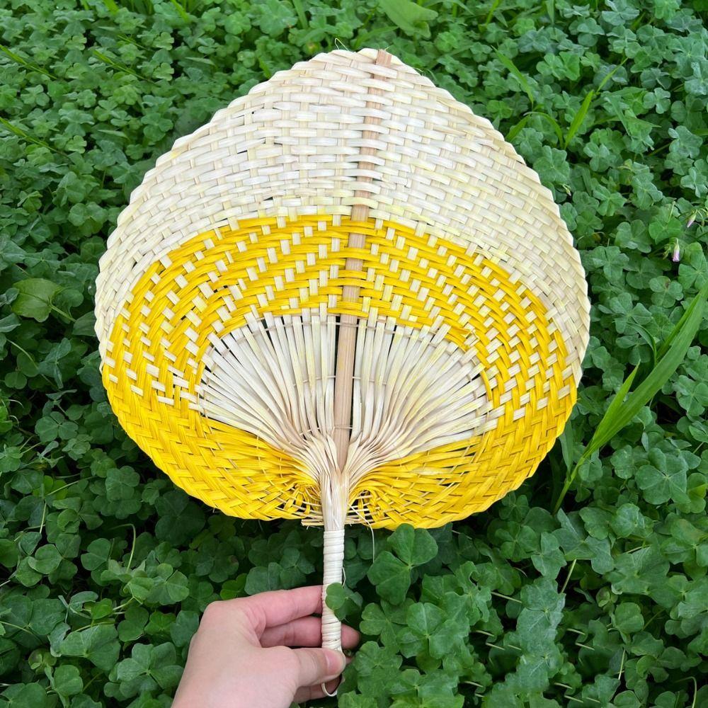 Natural Bamboo Woven Fan Lightweight Straw Fan Artistic Rattan Fan  Home Decoration