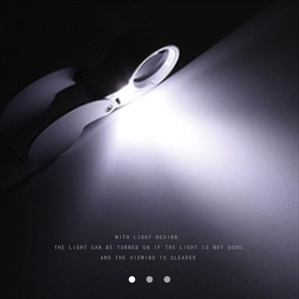 Illuminated Loupe Foldable Magnifier Folding 40X Magnifying Glass Mini   Repair Tool