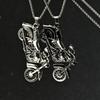 Popular European and American Simple Necklace Motorcycle Hip Hop Punk Men and Women Long Sweater Chain Jewelry Pendant