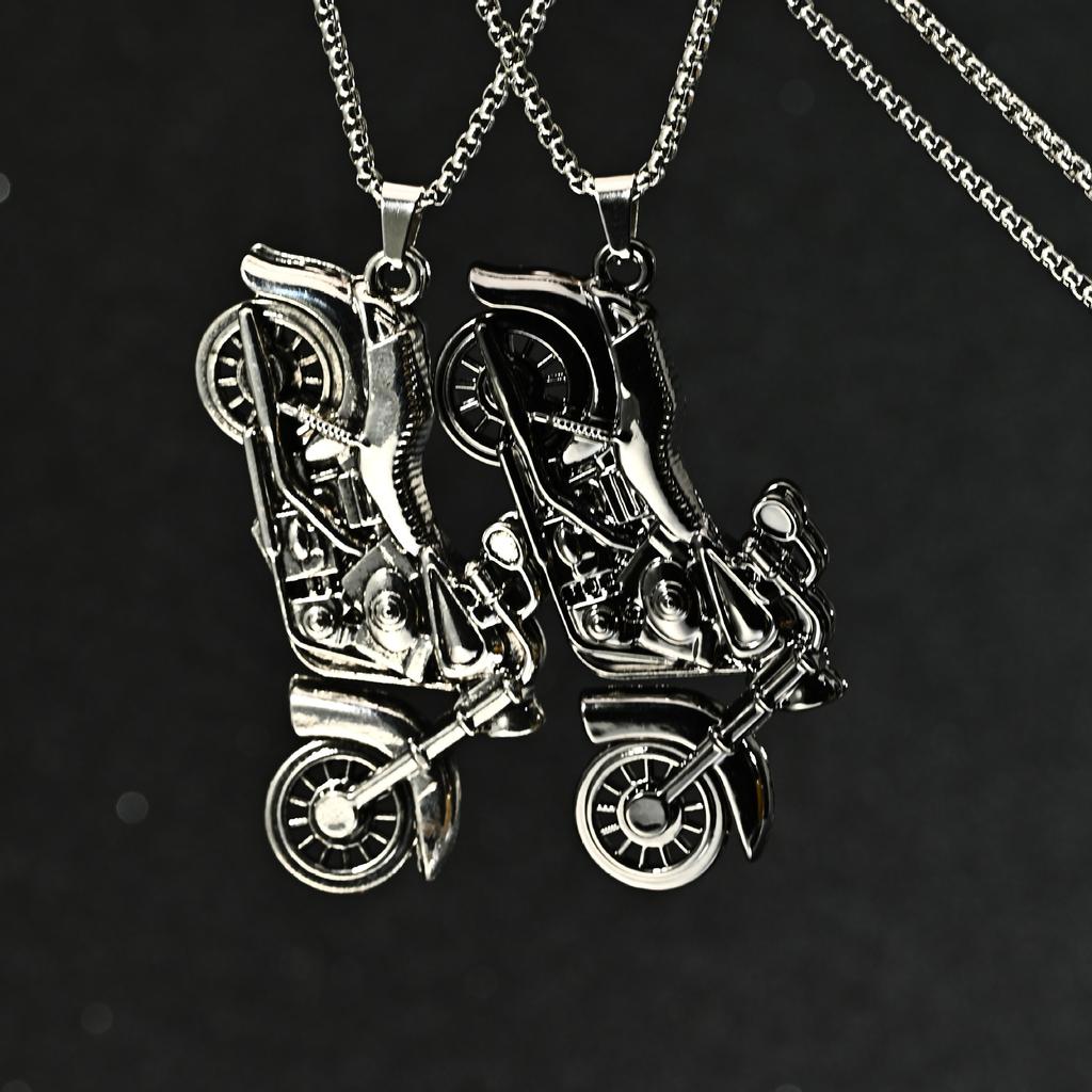 Popular European and American Simple Necklace Motorcycle Hip Hop Punk Men and Women Long Sweater Chain Jewelry Pendant