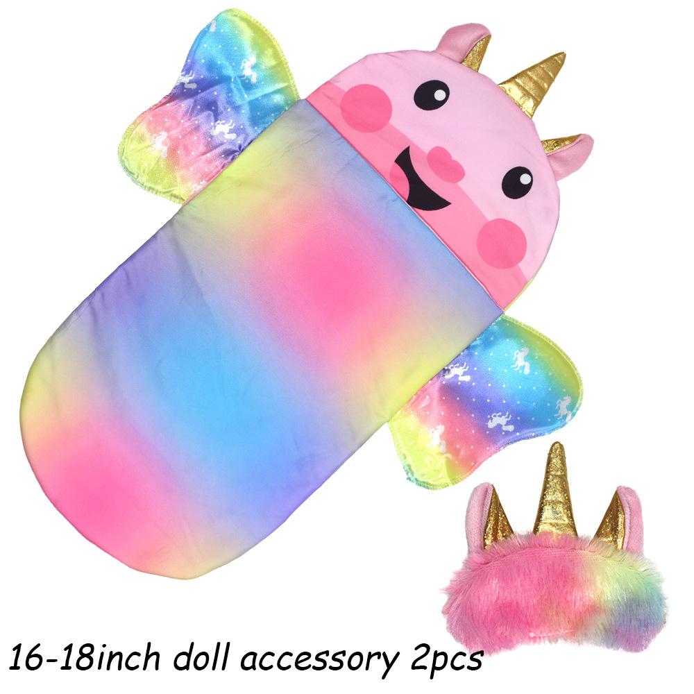 Dukkesovepose for 43 cm dukker Nydelig enhjørningspute 10-18 tommer Baby Nyfødt Dukketilbehør American Girl Bursdagsgave