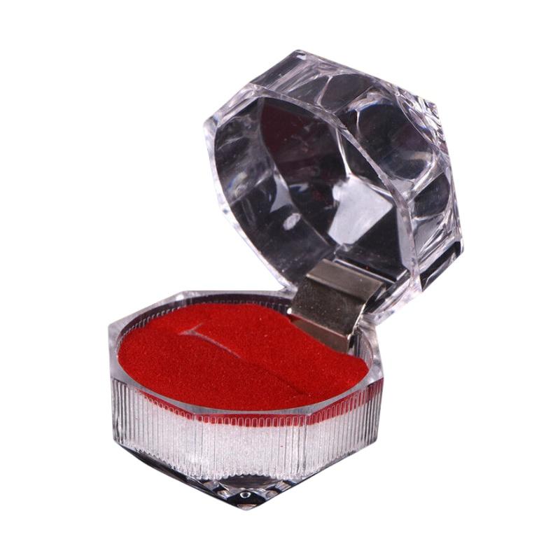 Durable Acrylic Small Octagonal Transparent Crystal Ring Box Jewelry Storage Box For Rings Earrings And Accessories