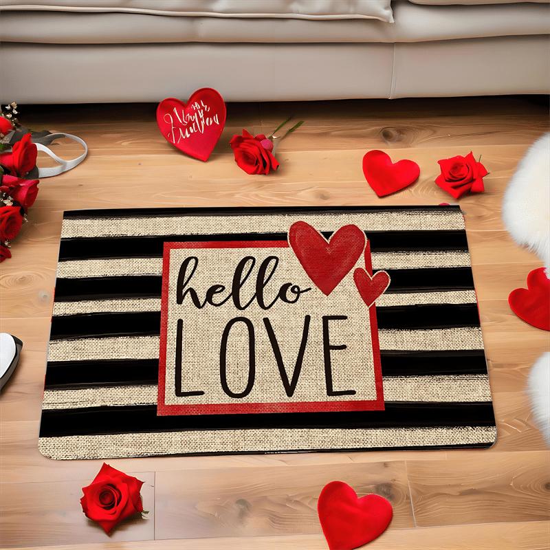 Valentinstag Willkommen Fußmatte Rutschfest Schmutzabweisend Design für Hauseingang Schlafzimmer Badezimmer Küche Feiertagsgeschenk Beste Dekoration