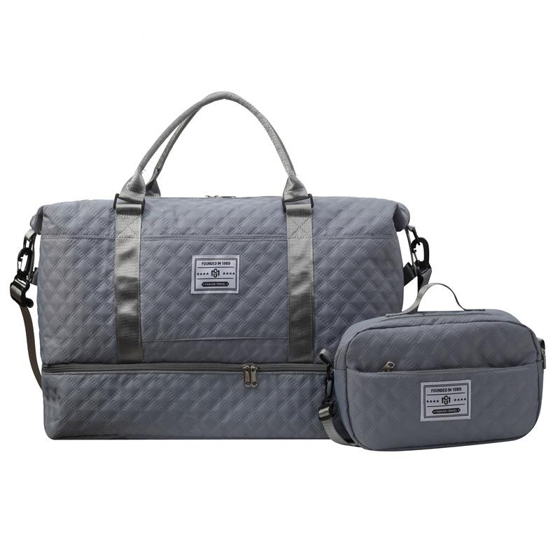 Modna Torba Sportowa na Krótką Podróż, Rhombus, Separacja na Mokre i Suche, Torba na Jogę i Fitness, Duża Pojemność, Torba na Buty Cango, Torba Podróżna