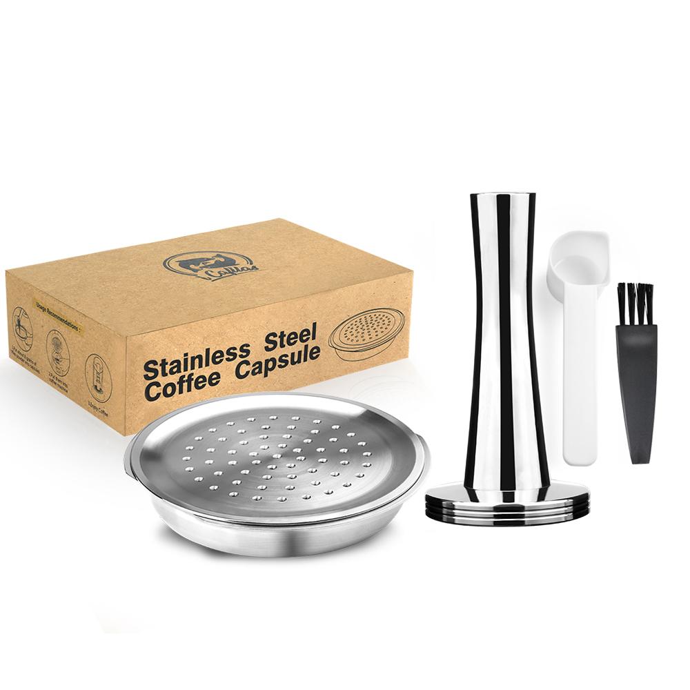 Stainless Steel Reusable Coffee Capsule Pods Compatibel with Philips Senseo Machine Coffee Maker Filter Metal Tamper
