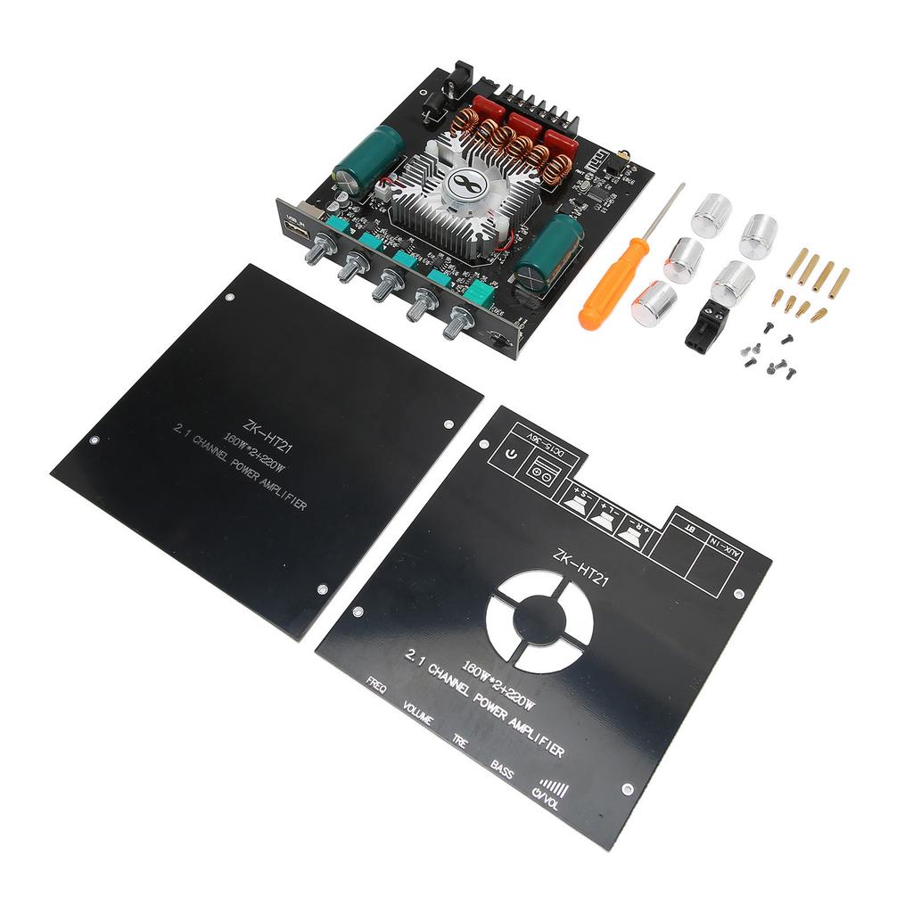 BT Power Amplifier Board Stereo 2.1 Channel Built in Cooling Fan USB Amplifier Board DC15‑36V